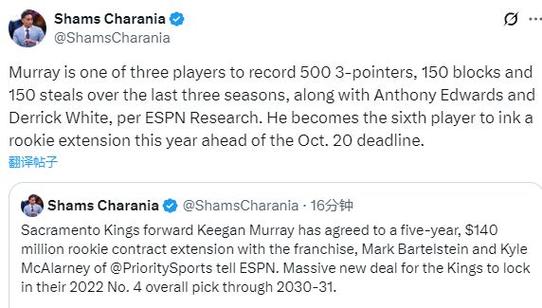 5年1.4亿提前续约!基根-穆雷:几年前我连一级大学的offer都没有