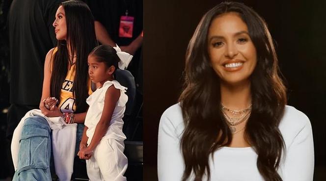 瓦嫂颜值依旧！科比大女儿娜塔莉亚与瓦妮莎场边亲切与球迷打招呼